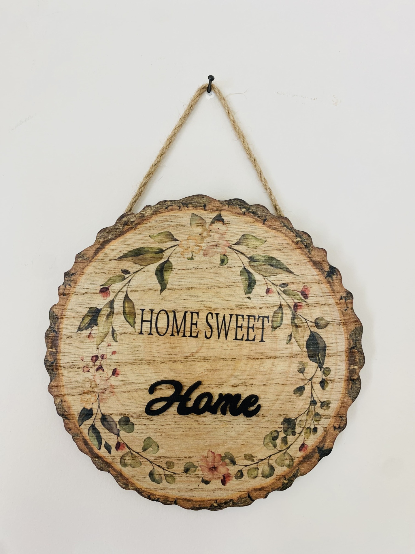 Placa Decorativa de Parede - C20xL1xA20CM - Madeira - Home Sweet Home