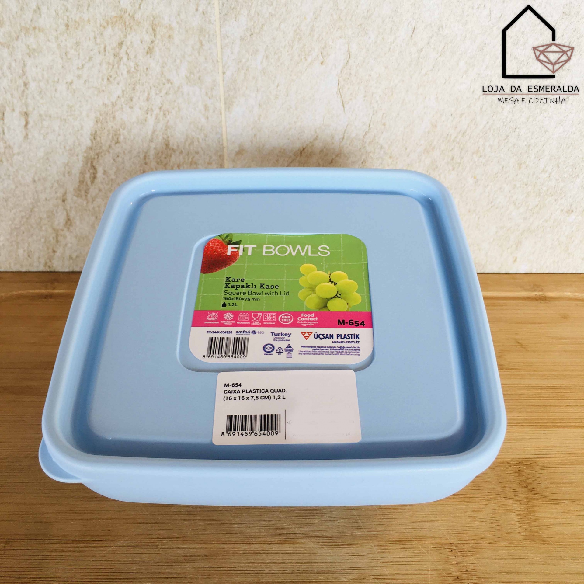 Caixa Quadrada Azul p/ Conservação de Alimentos | 1.2 L