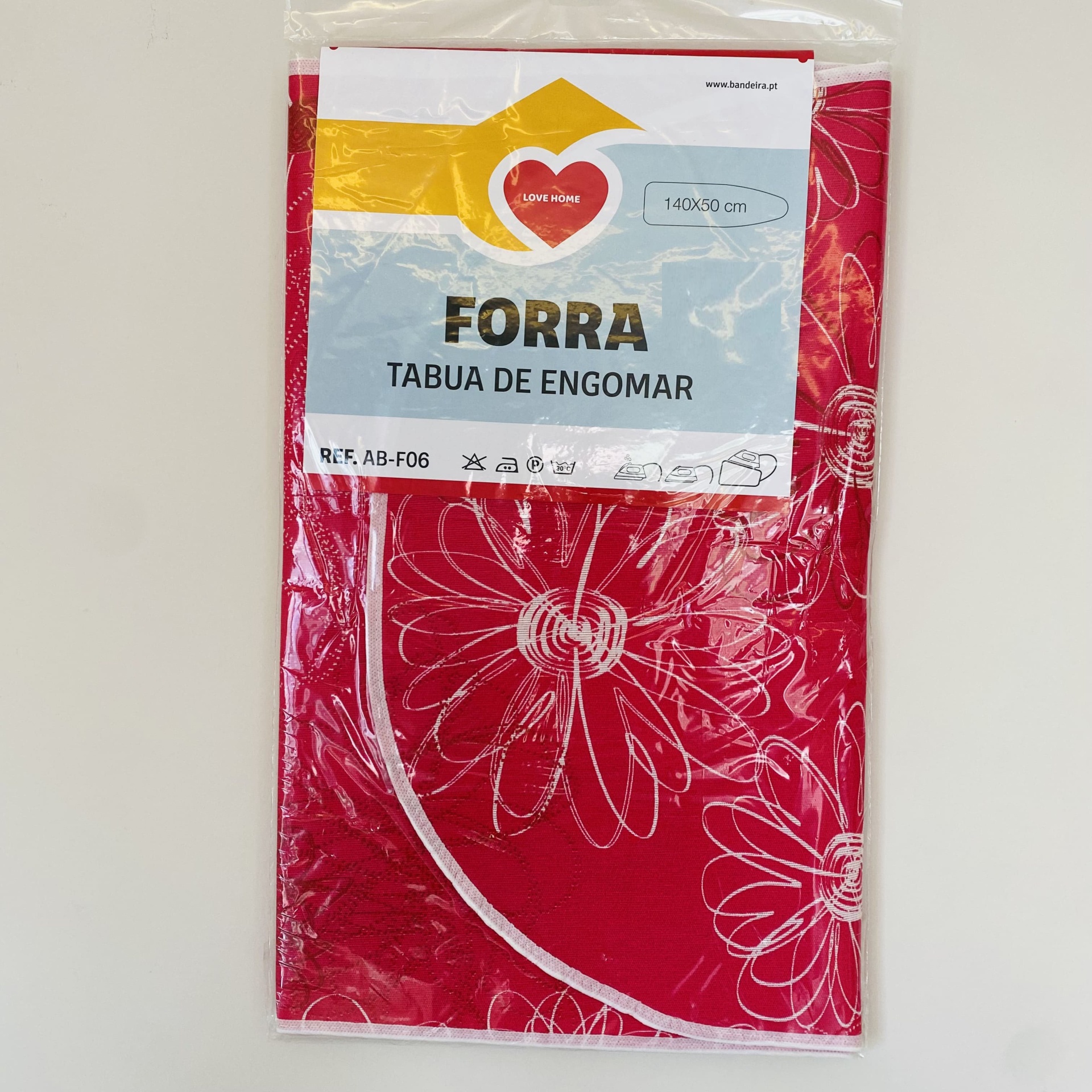 Forra para Tábua de Engomar com Flor - Vermelho