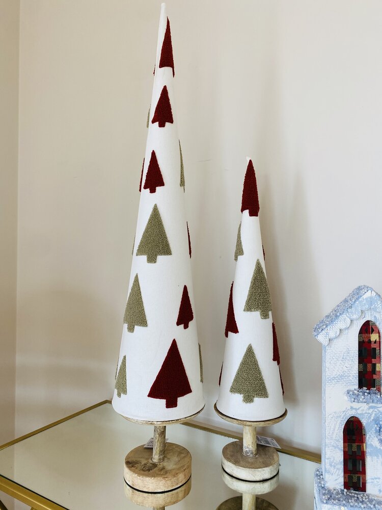 Árvore de Natal Decorativa  - Tecido e Madeira