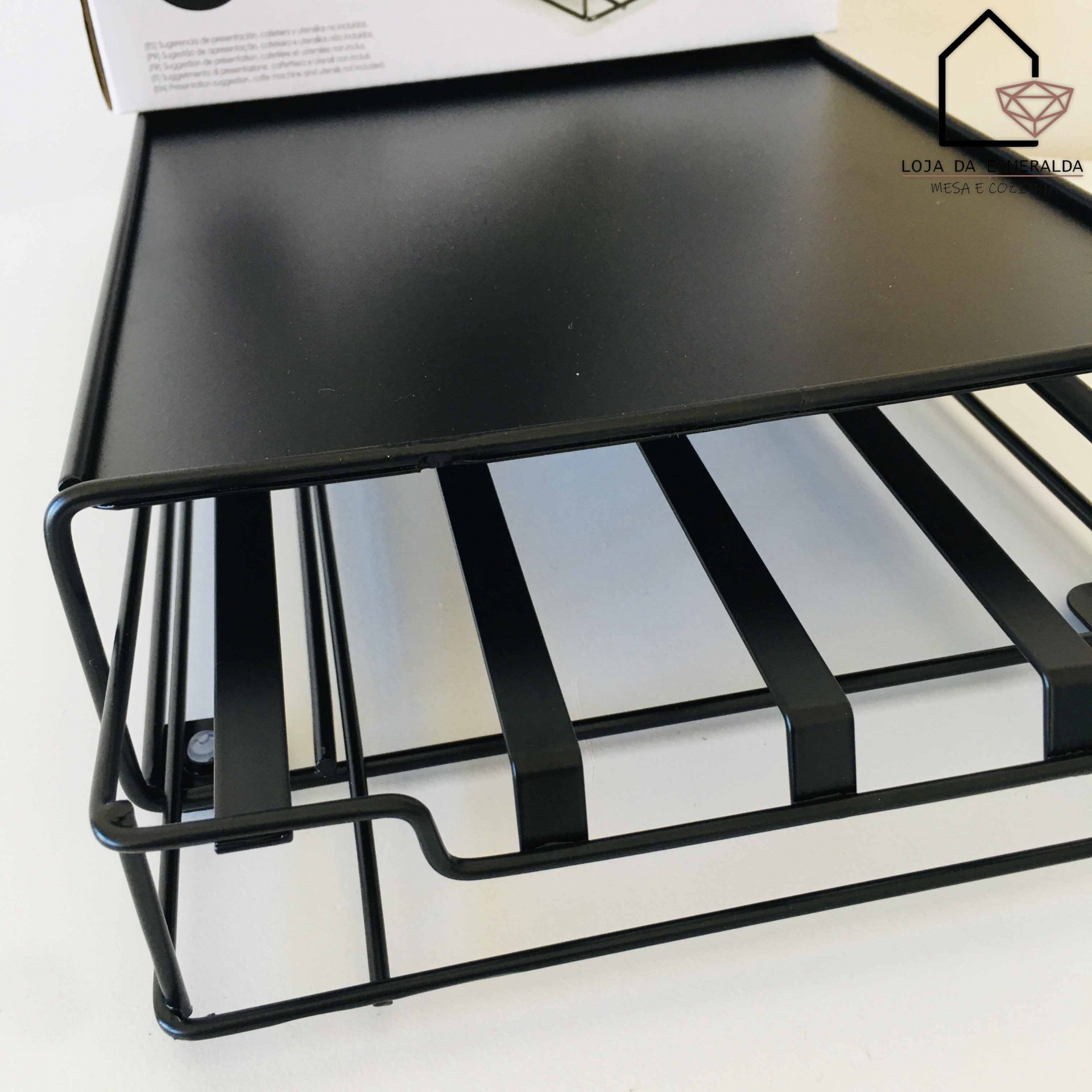 Porta-Cápsulas | Metal Preto | 30x22x7.5CM