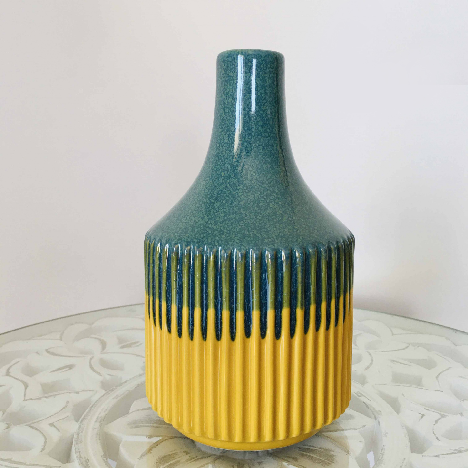 Jarras Verde Oceano e Amarelo | Cerâmica