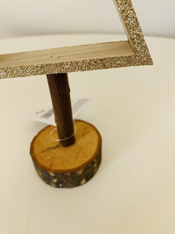 Árvore de Natal Decorativa em Madeira – Dourada - C10xL5.5xA24CM