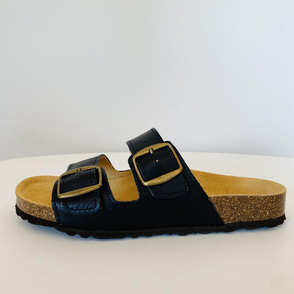 Chinelos em Pele - Preto