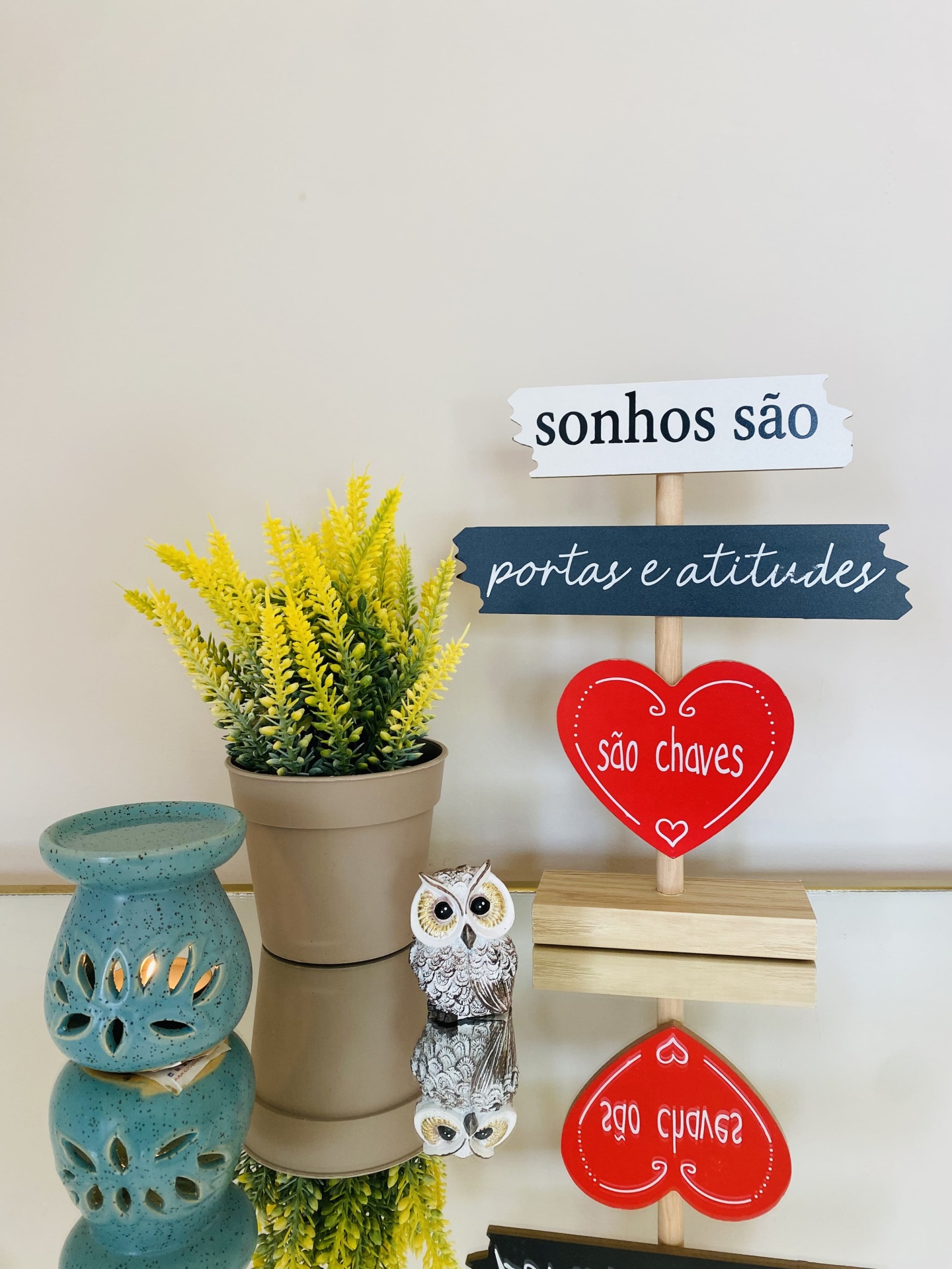 Planta Artificial com Flor em Vaso - C13xL13xA20CM - Amarelo