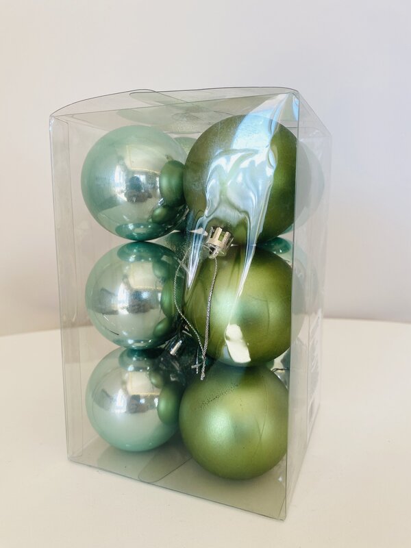 Decorações de Natal - 12 Bolas para Árvore  - Verde
