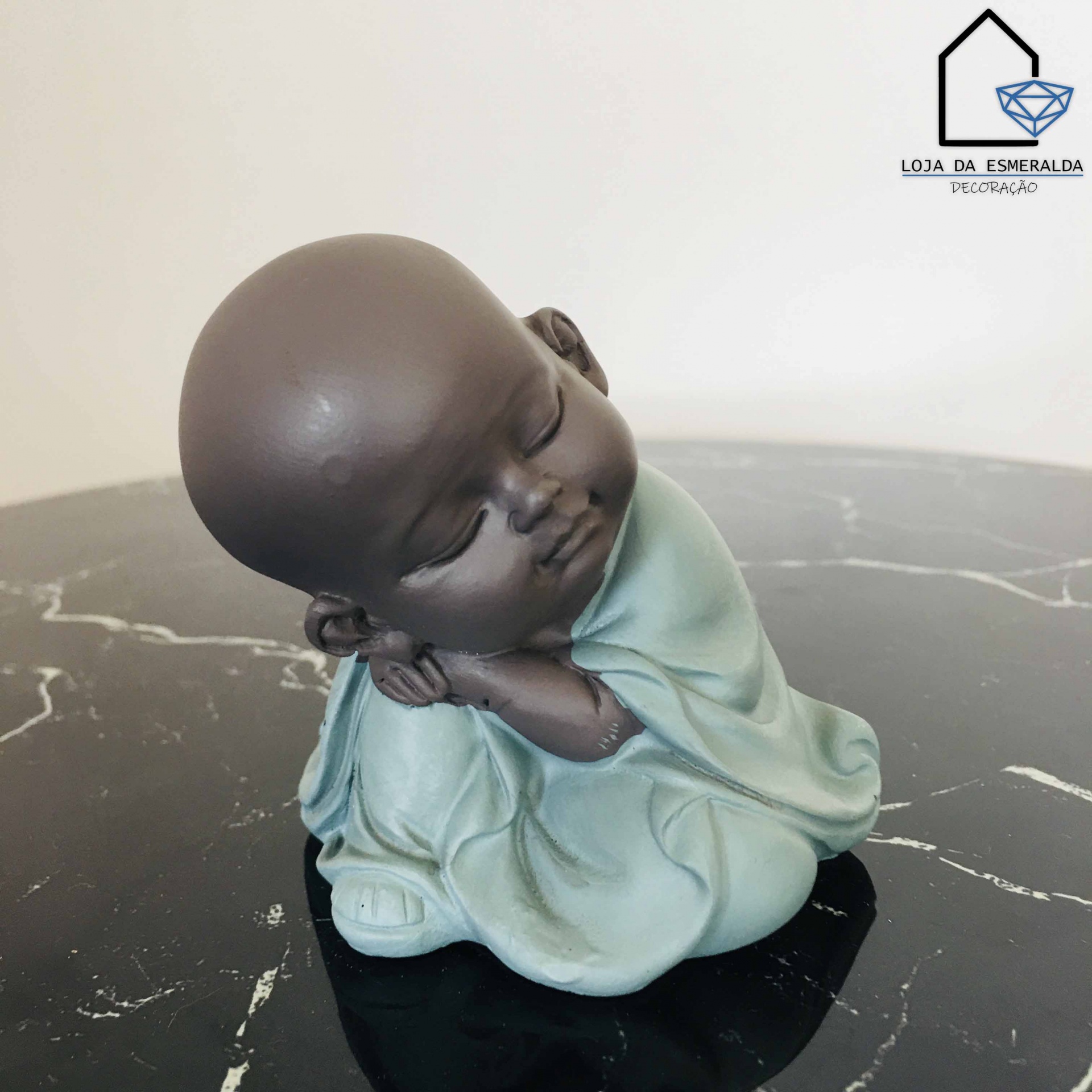 Figura Decorativa Monge III  | Verde | Resina I 8,5*8,5*6 CM