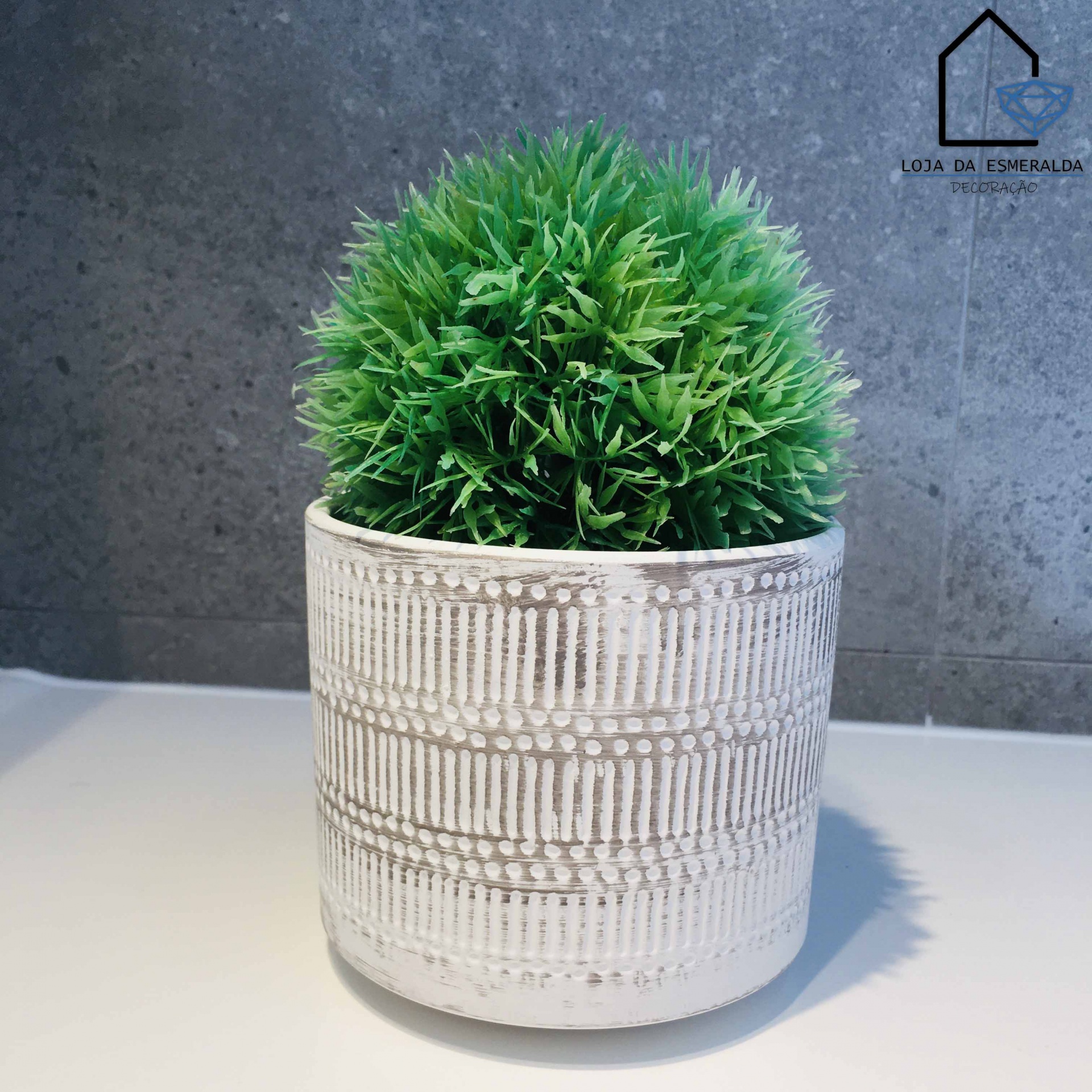 Vaso | Branco e Castanho | 11x11x10 centímetros