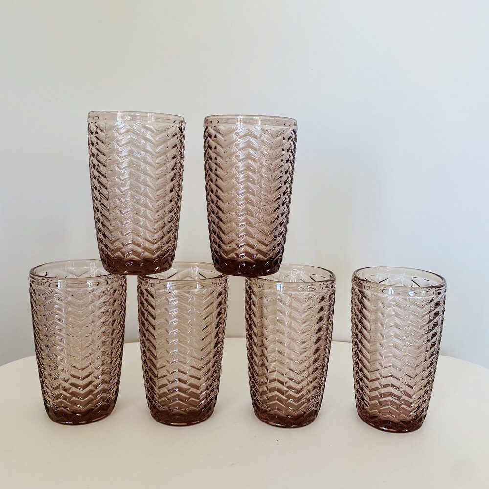 Conjunto Copos Waves - Violeta - Vidro