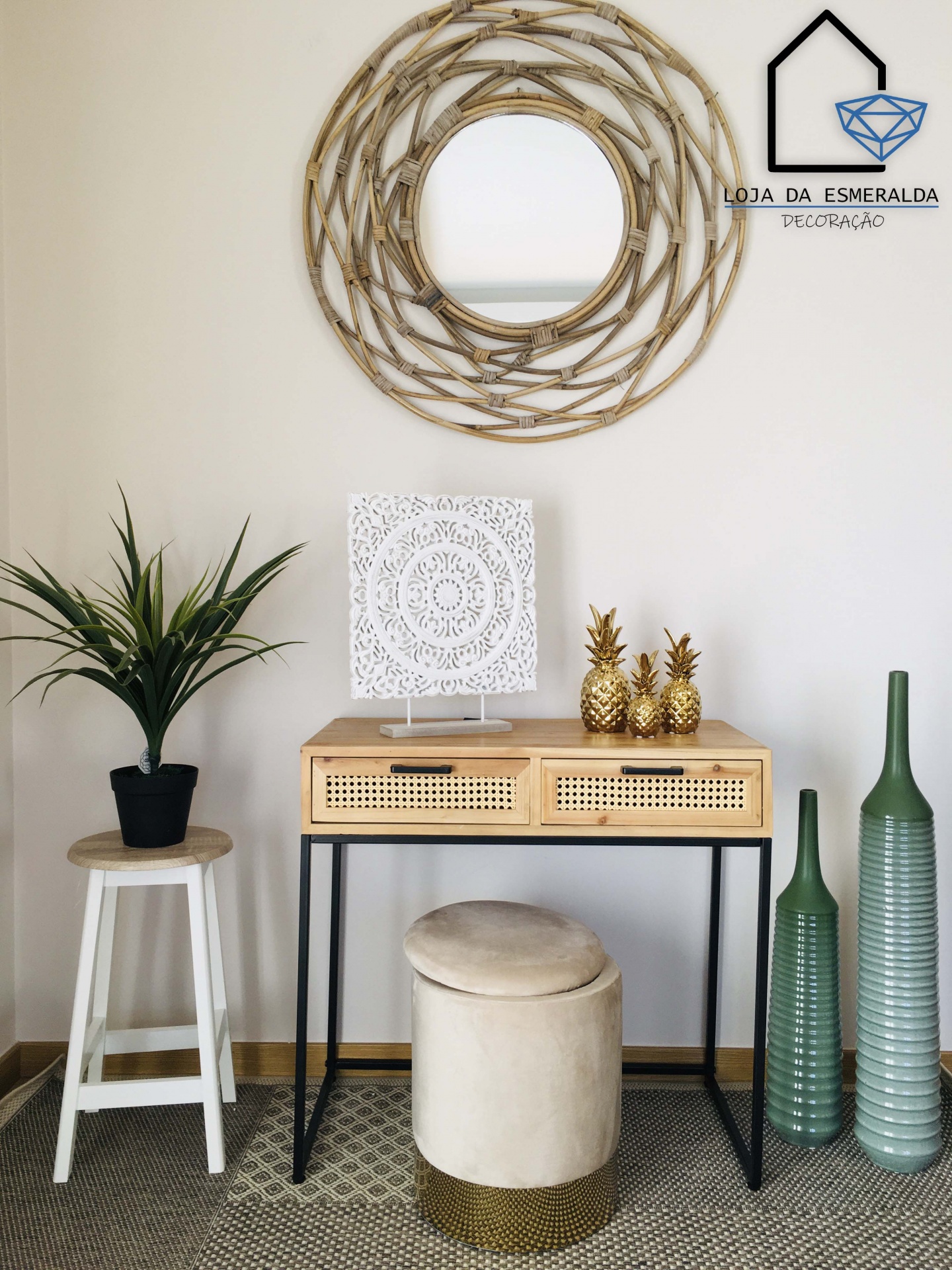 Consola de Entrada | 2 Gavetas | Madeira & Metal | 100X30X78CM