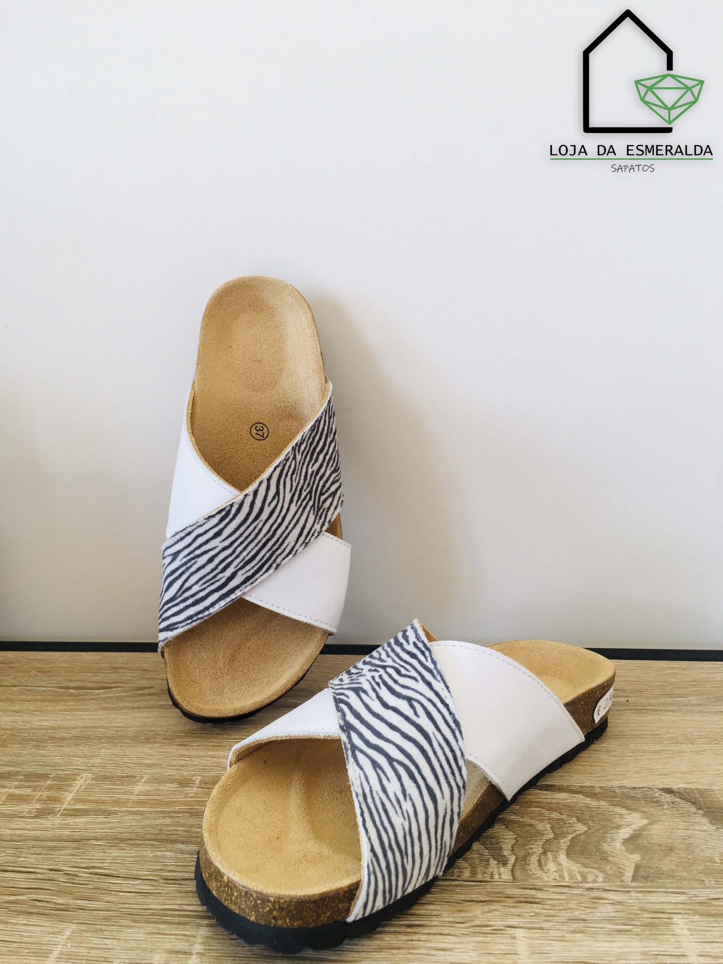 Chinelos em Pele | Zebra | Produto Nacional