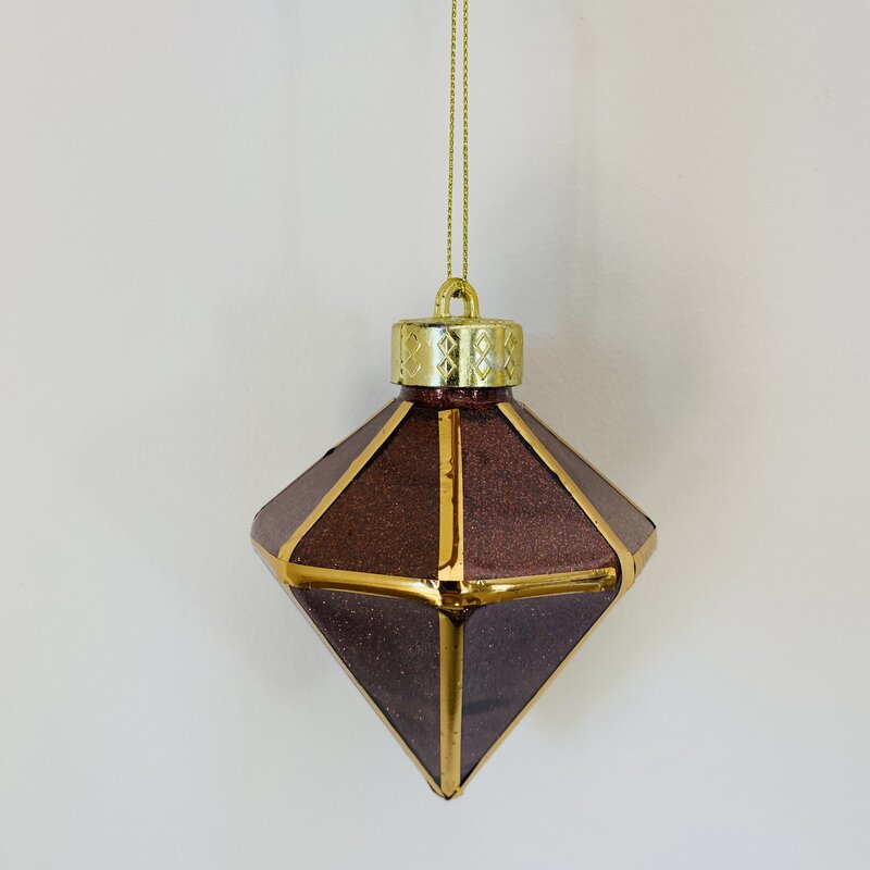 Decorações de Natal - Bolas para Árvore  - Castanho e Dourado