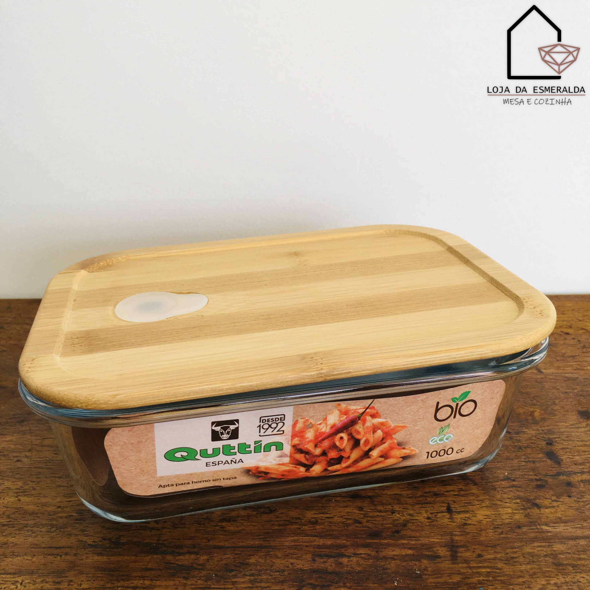 Marmitas Retangulares c/ Tampa em Bambu