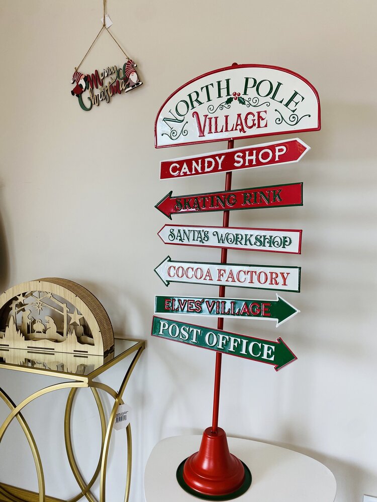 Placa em Metal Polo Norte - C46XL22xA115CM