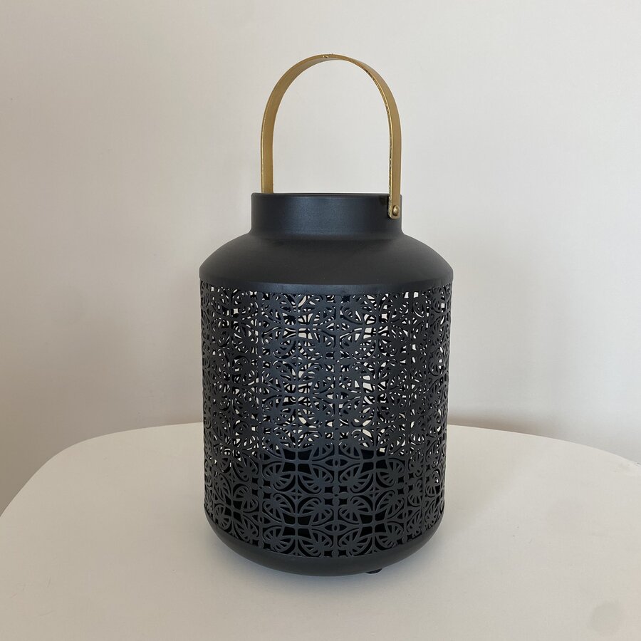 Lanterna Decorativa - Metal - Preto - C18 x A25 x L18CM