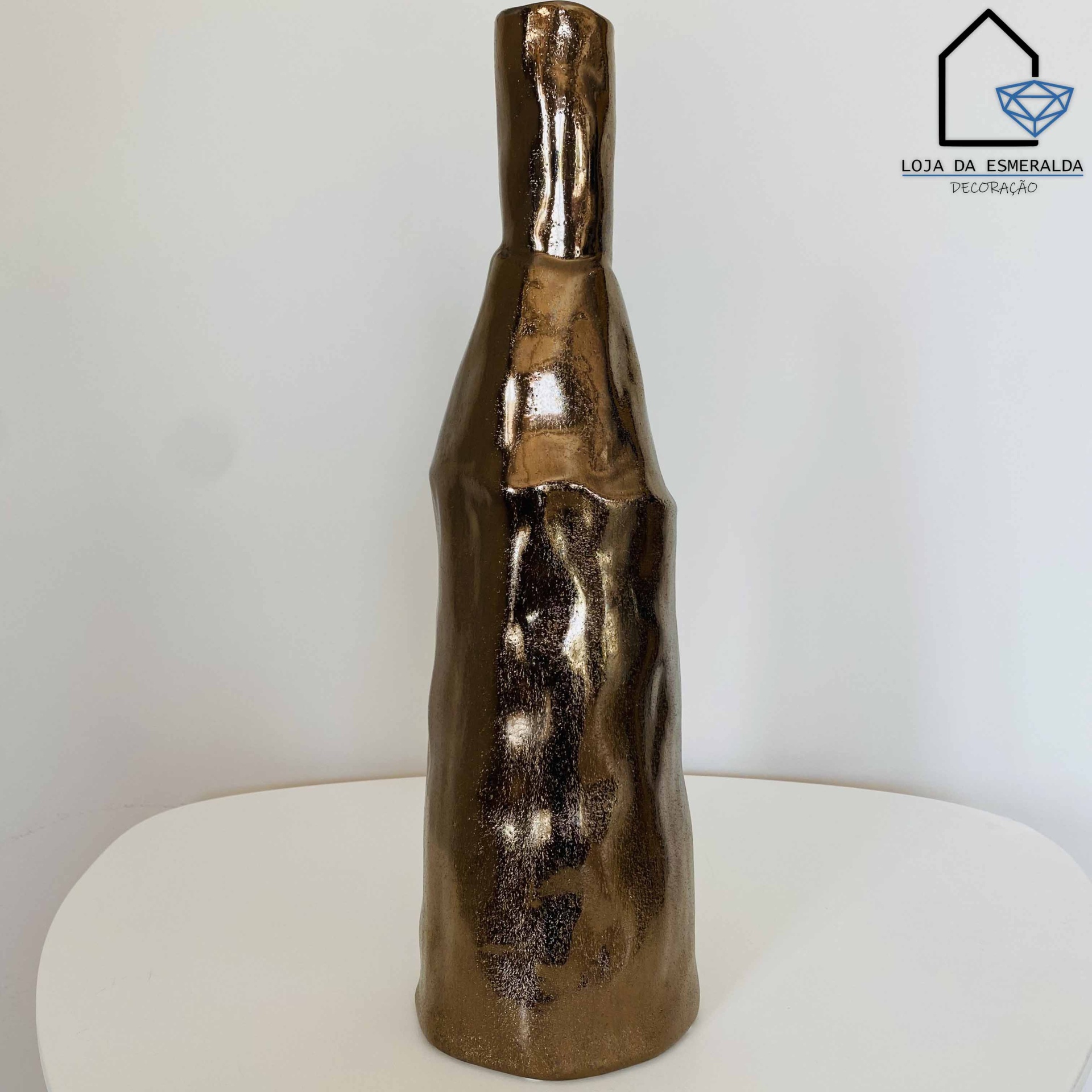 Jarra Decorativa Castanha com Brilho