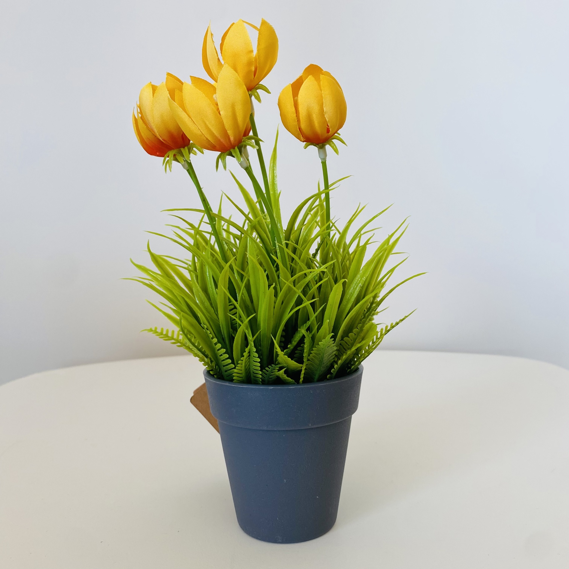 Planta Artificial com Flor em Vaso - C10xL10xA20CM - Laranja e Verde