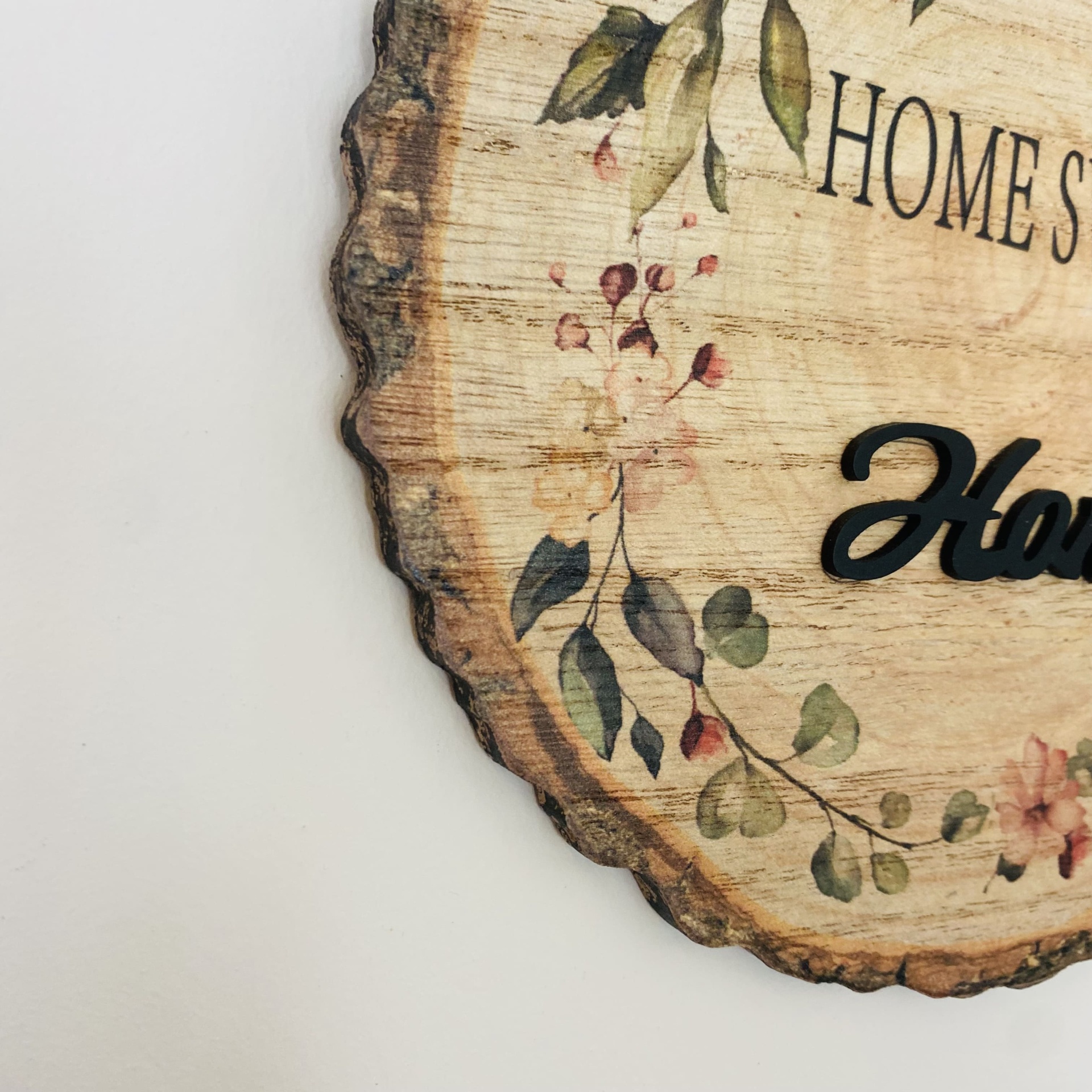 Placa Decorativa de Parede - C20xL1xA20CM - Madeira - Home Sweet Home