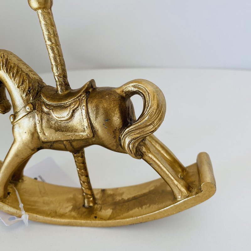 Cavalo de Natal Decorativo - Dourado - C14.5xL3xAX13CM