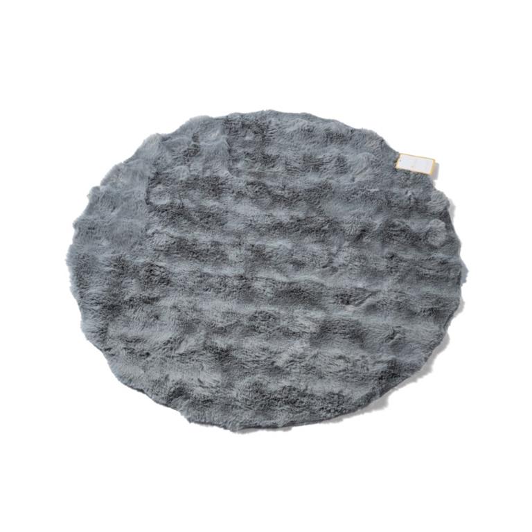 Tapete Circular com Pelo - Cinza - 120CM