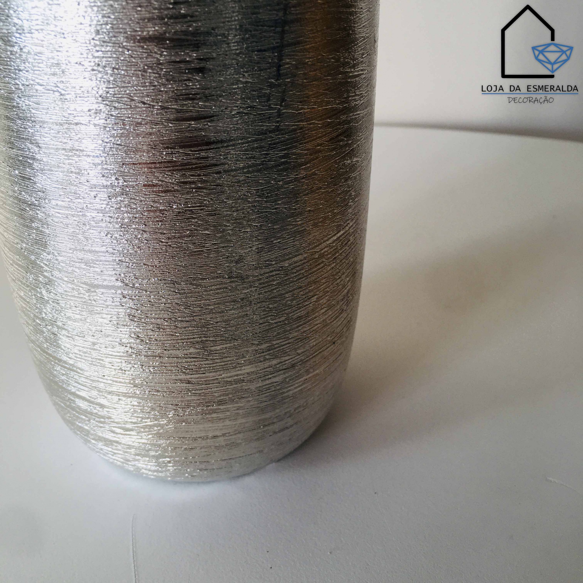 Jarra Decorativa | Cerâmica | Prata | 10x10x30CM