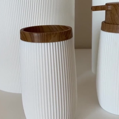 Conjunto WC - Linhas - Branco com pormenor Madeira