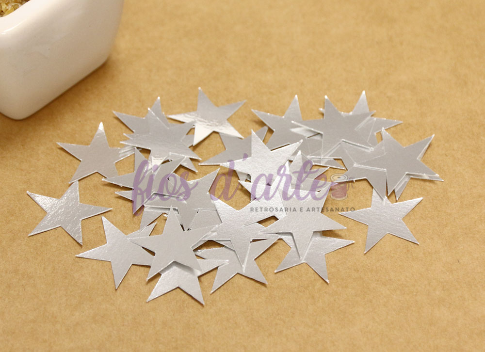 Pré-cortado em cartolina brilhante Estrela 5 pontas (25mm)