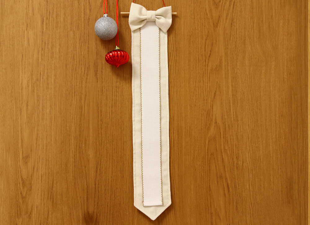 Painel Natalício com laçarote para bordar ponto cruz #4