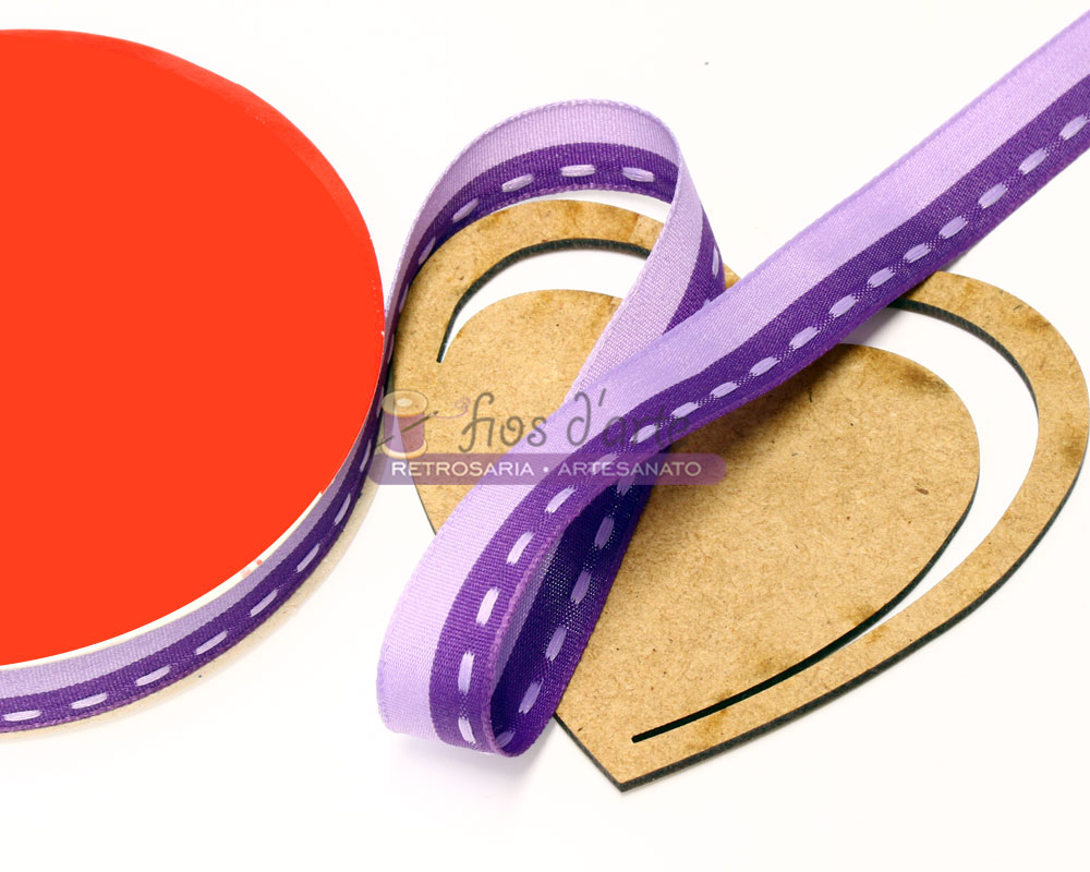 Fita com pesponto (16mm) - lilás/lavanda Fita com pesponto (16mm) - lilás/lavanda