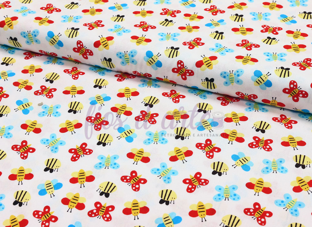 Tecido Borboletas coloridas (Studio E) Tecido Borboletas coloridas (Studio E)