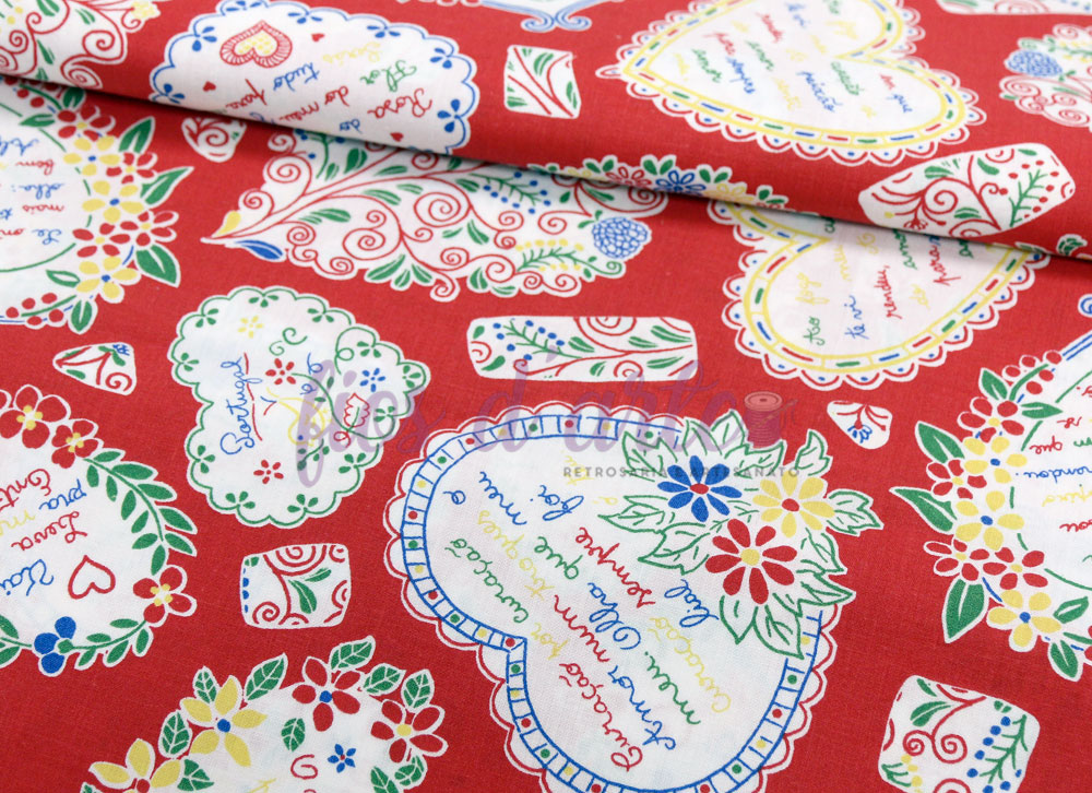 Tecido Lenço dos Namorados #02 - vermelho