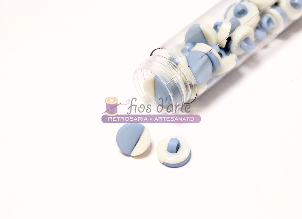 Botão redondo bicolor com pé (12mm)