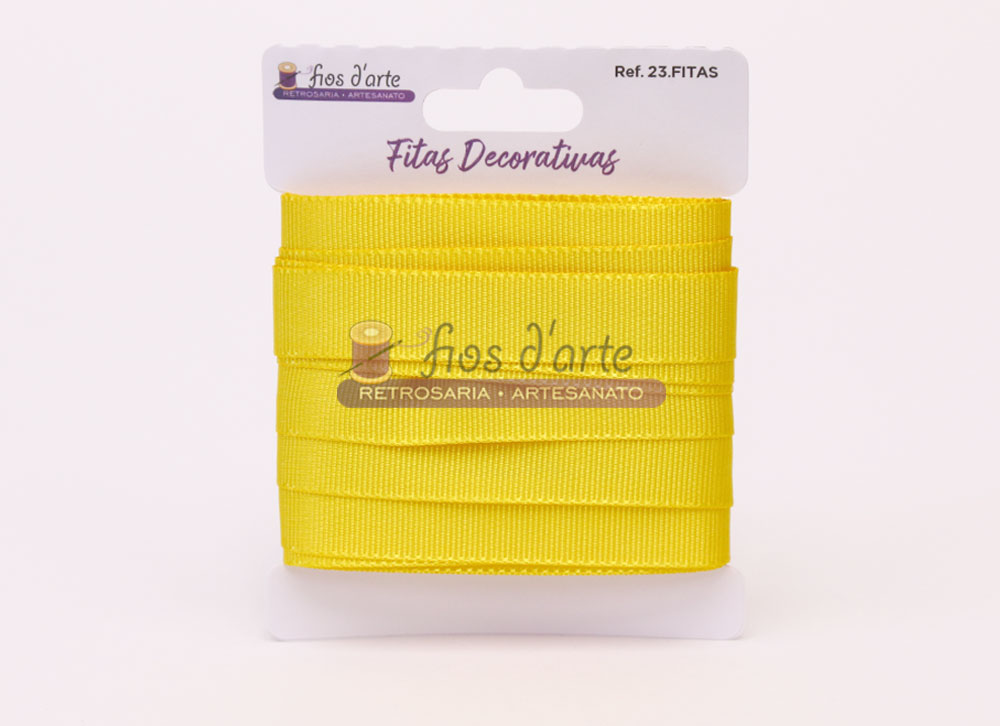 Conjunto de 5mts fita gorgurão lisa (16mm) - amarelo