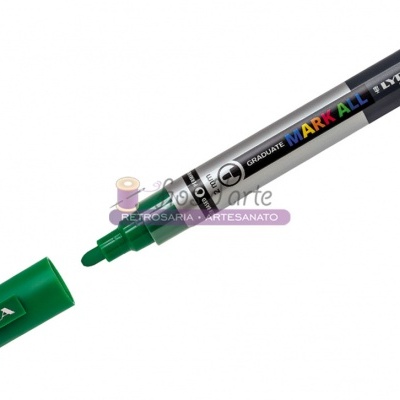 Marcador de pintura LYRA verde com tampa e corpo preto