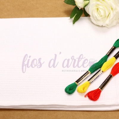 Pano Cozinha para bordar ponto cruz (50x70cms) - branco