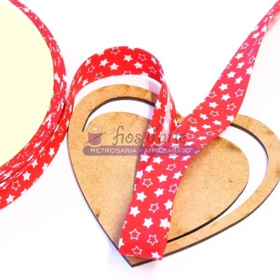 Fita viés estampada Estrelinhas (18mm) - estrelas brancas