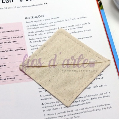 Marcador de livros de canto em tecido cru #003 (para personalizar)