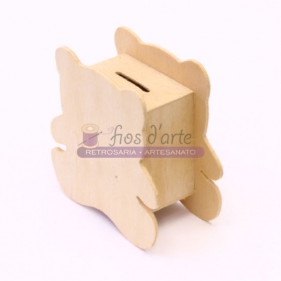 Mealheiro Urso em MDF (9,7x9,7x4,2cms)