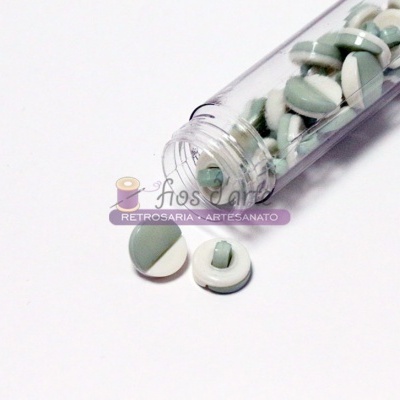 Botão redondo bicolor com pé (12mm)