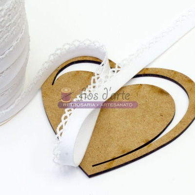 Fita viés lisa com picot (12mm)