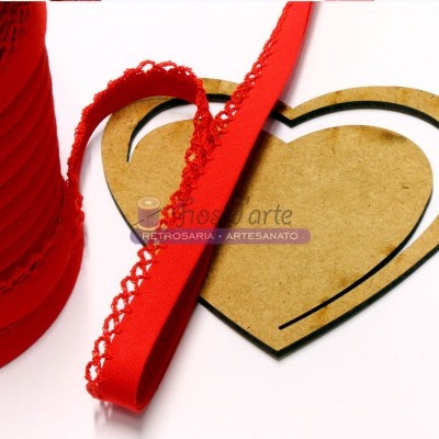 Fita viés lisa com picot (12mm)