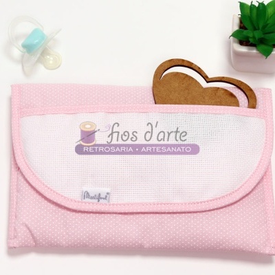 Porta-documentos Pintinhas/ Estrelinhas para bordar ponto cruz