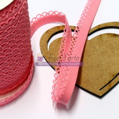 Fita viés lisa com picot (12mm)