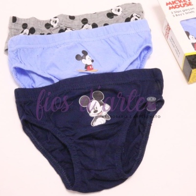 Conjunto de 3 cuecas Menino (Mickey) - 2/3 anos
