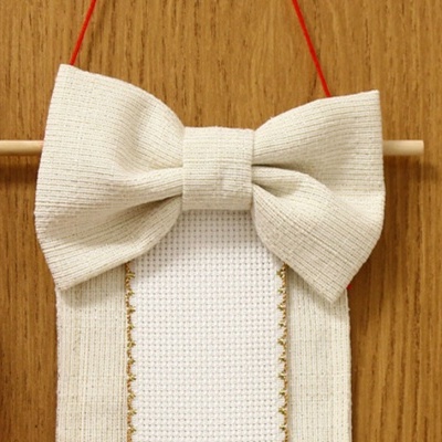 Painel Natalício com laçarote para bordar ponto cruz #4