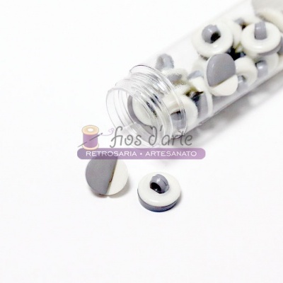 Botão redondo bicolor com pé (12mm)