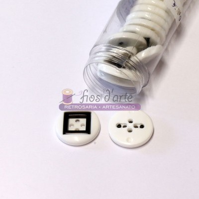 Botão redondo com quadrado 4 furos (22mm)