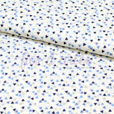 Tecido Pequenos Triângulos - azul