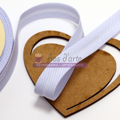 Fita viés estampada riscas fininhas (18mm)