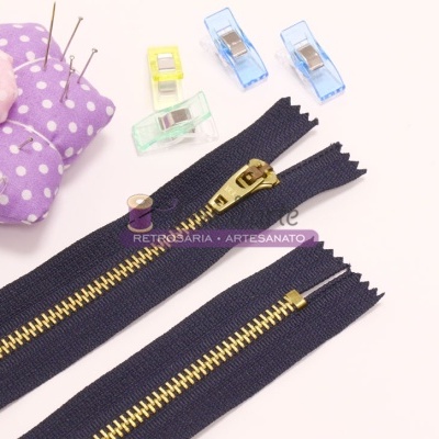 Fecho de correr malha 5mm, cremalheira metálica (16cms)